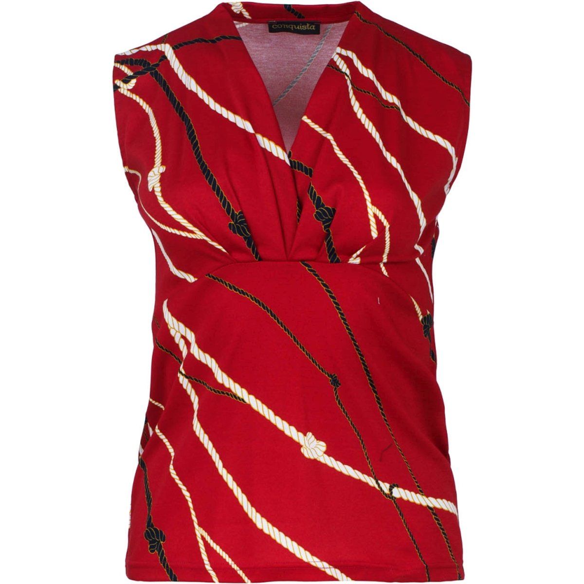 Ärmelloses Stricktop mit Seilprint