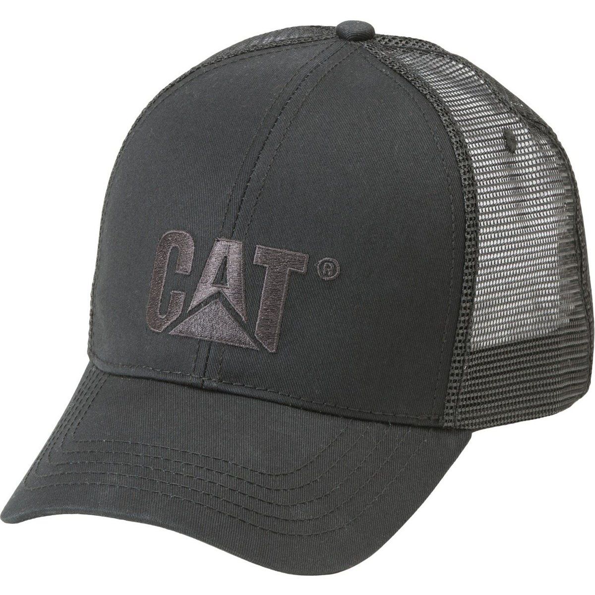 Caterpillar Erhöhtes Logo Baumwolle Unisex Erwachsene Schwarze Baseballmützen