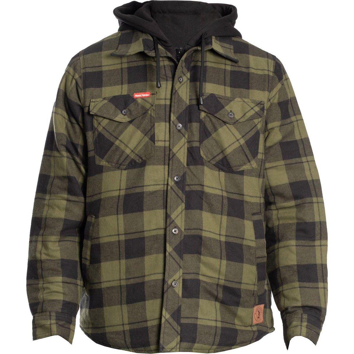 Hard Yakka gesteppte Flanelljacke Herren grüne Hemdjacke
