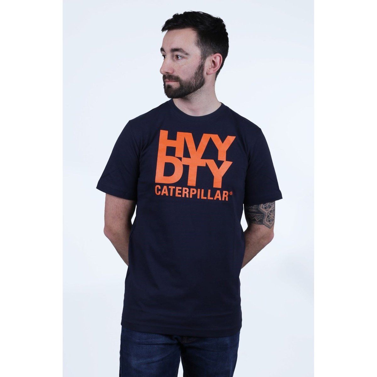 Caterpillar Schwerlast Baumwolle Herren Schwarz T-Shirt