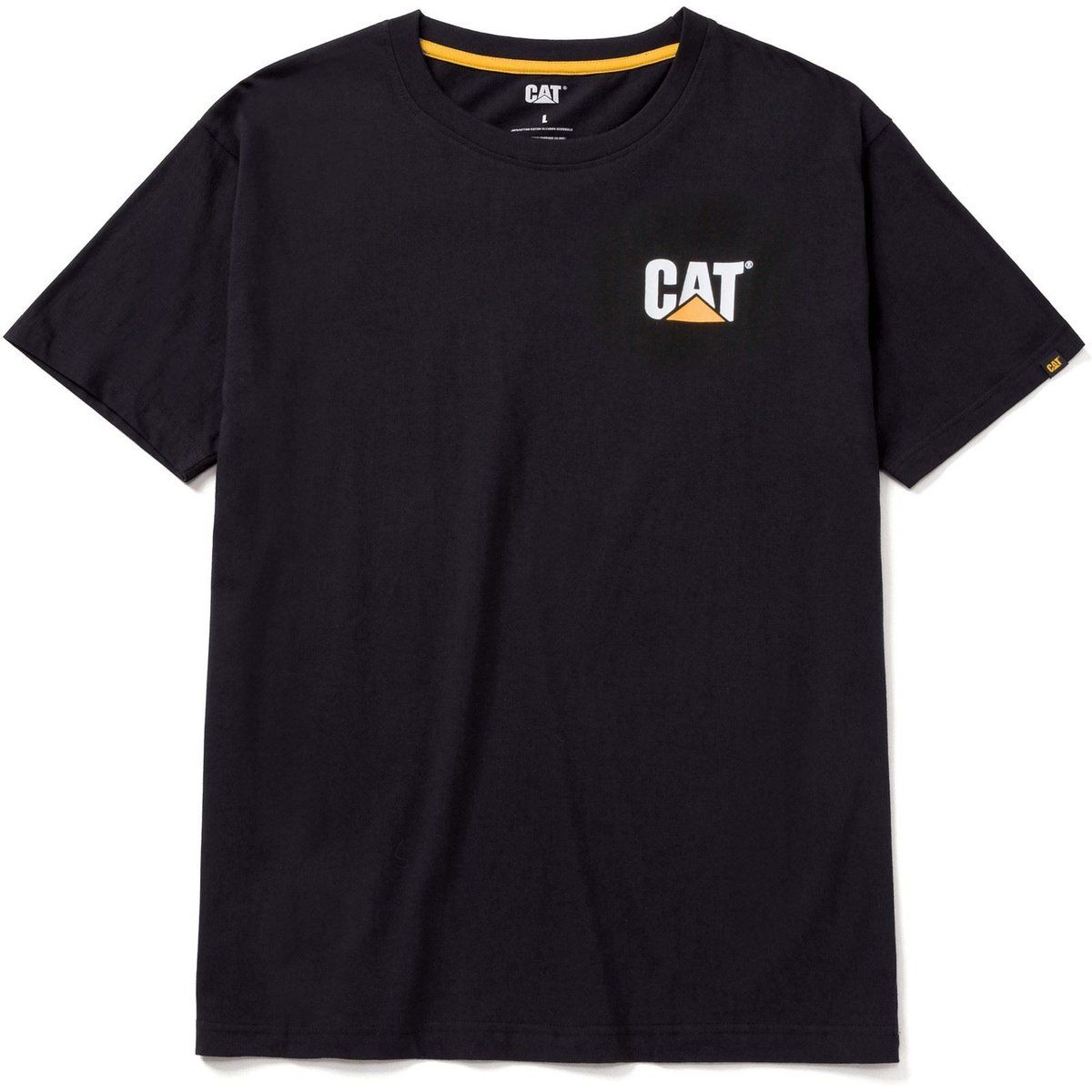 Caterpillar W05324 Markenzeichen Baumwoll Herren Schwarz T-Shirt