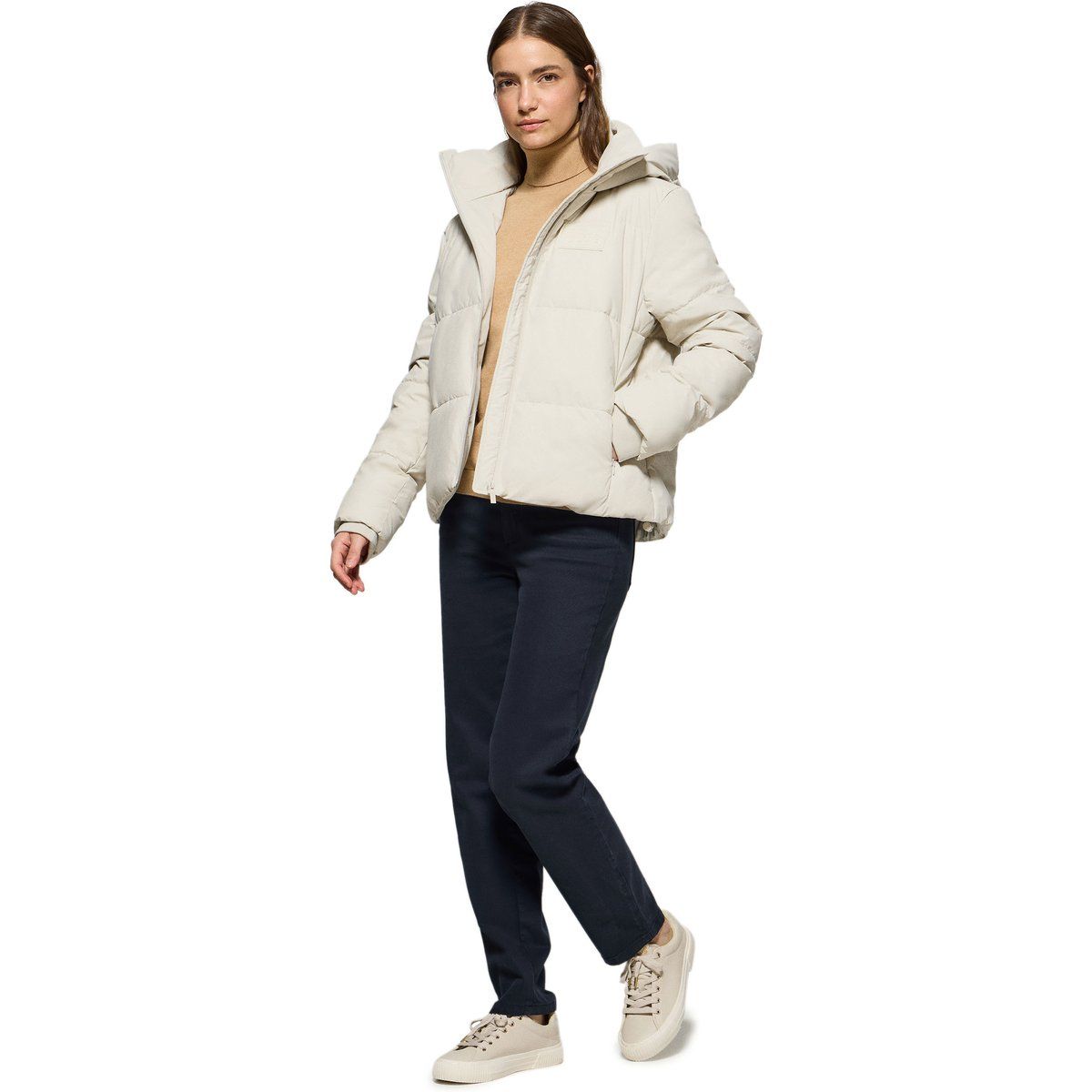 Kurze Steppjacke mit Kapuze