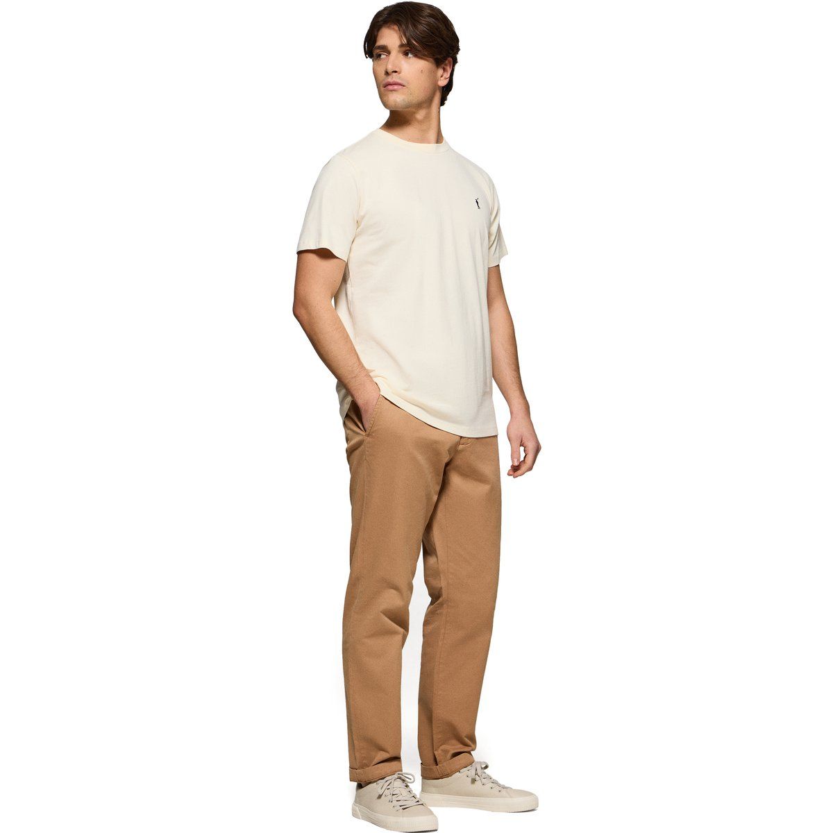 Baumwoll T-Shirt mit Rundhalsausschnitt