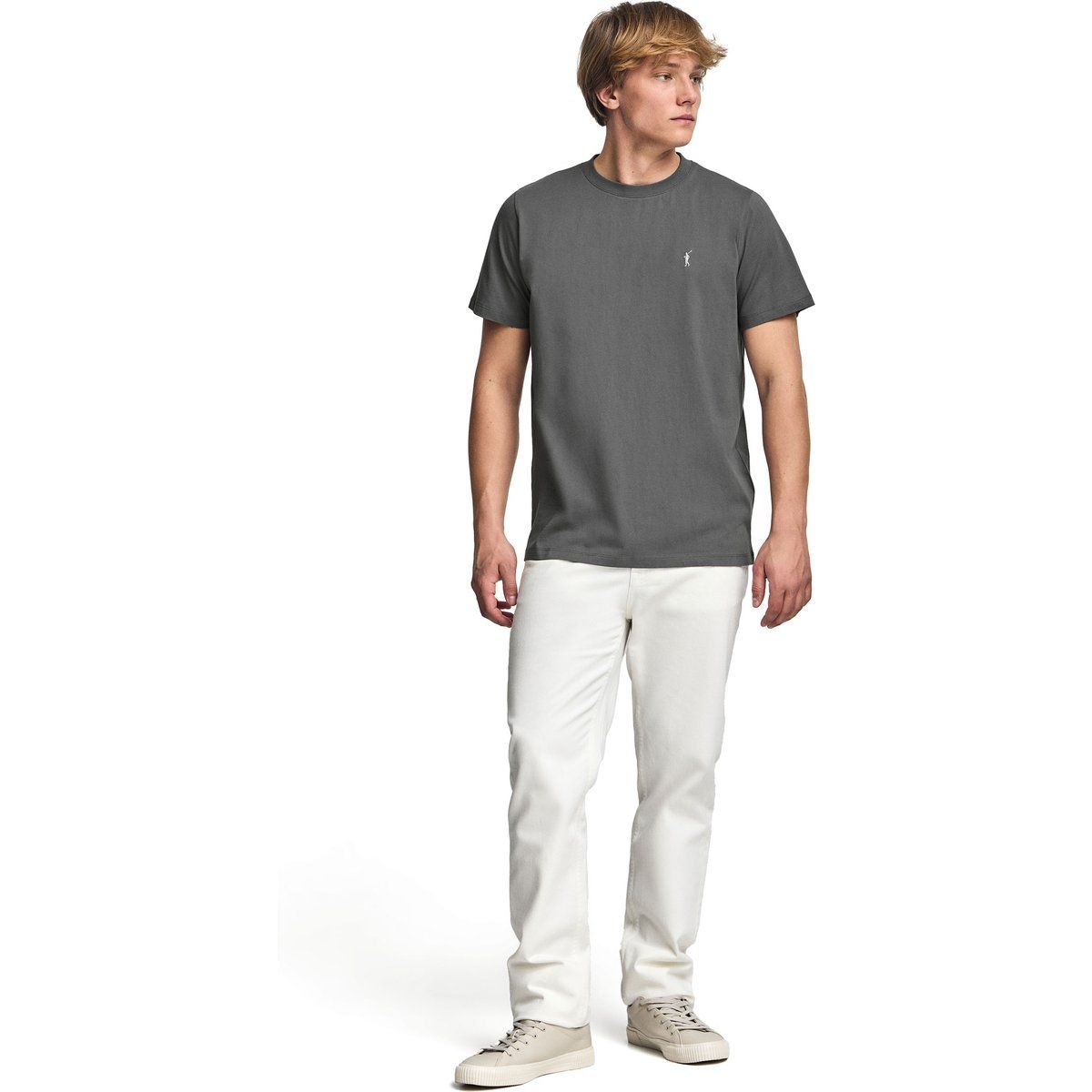 Klassisches Baumwoll-T-Shirt mit Rundhalsausschnitt