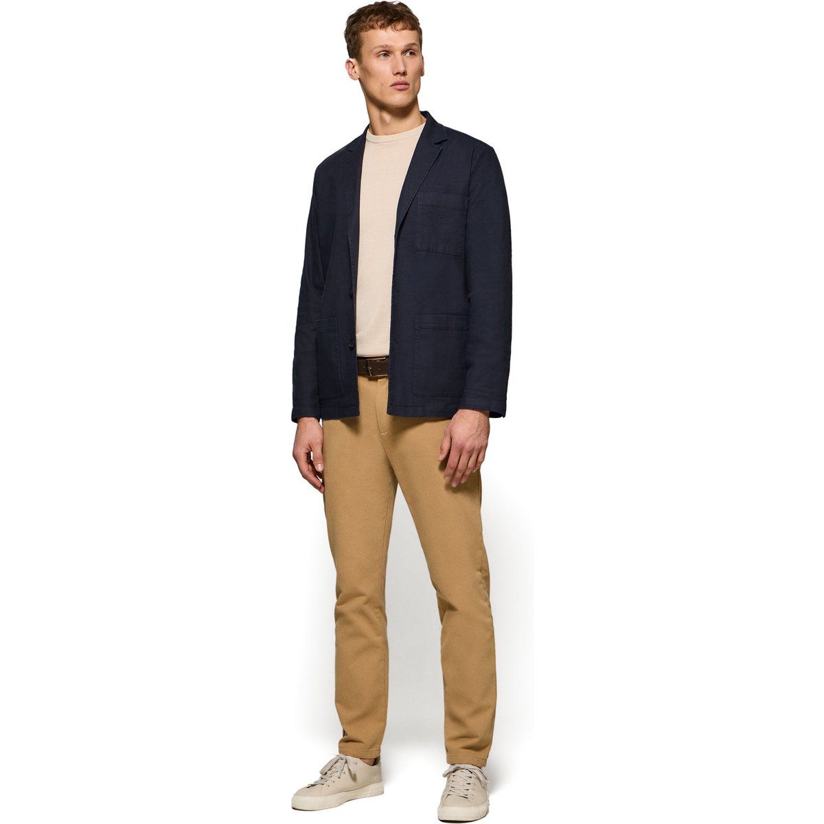 Moderne Baumwoll-Slub Blazer Jacke