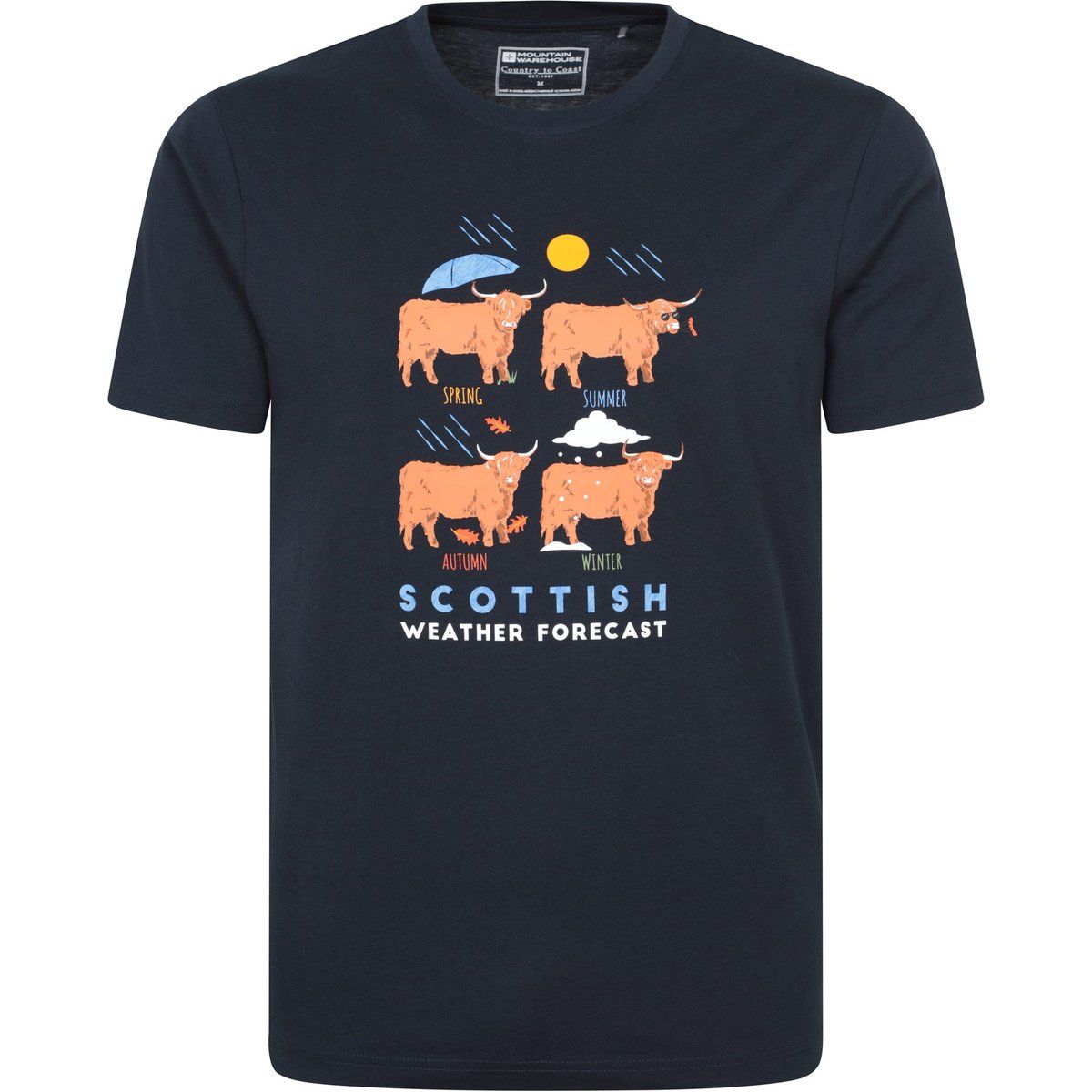 Mountain Warehouse - "Scottish Weather Forecast" T-Shirt für Herren (Marineblau)