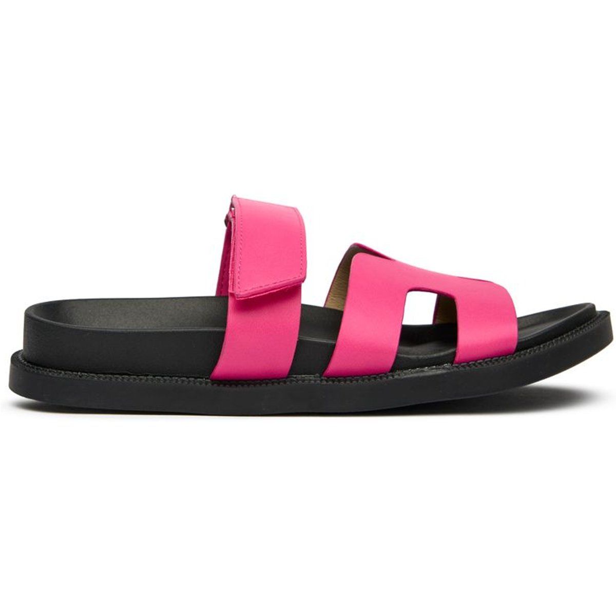 Pinkfarbene Zwei-Riemen-Sandalen