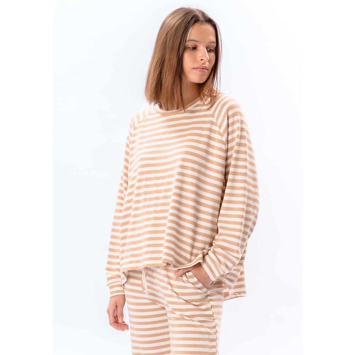 Gestreiftes Langarm Regular Fit Oberteil