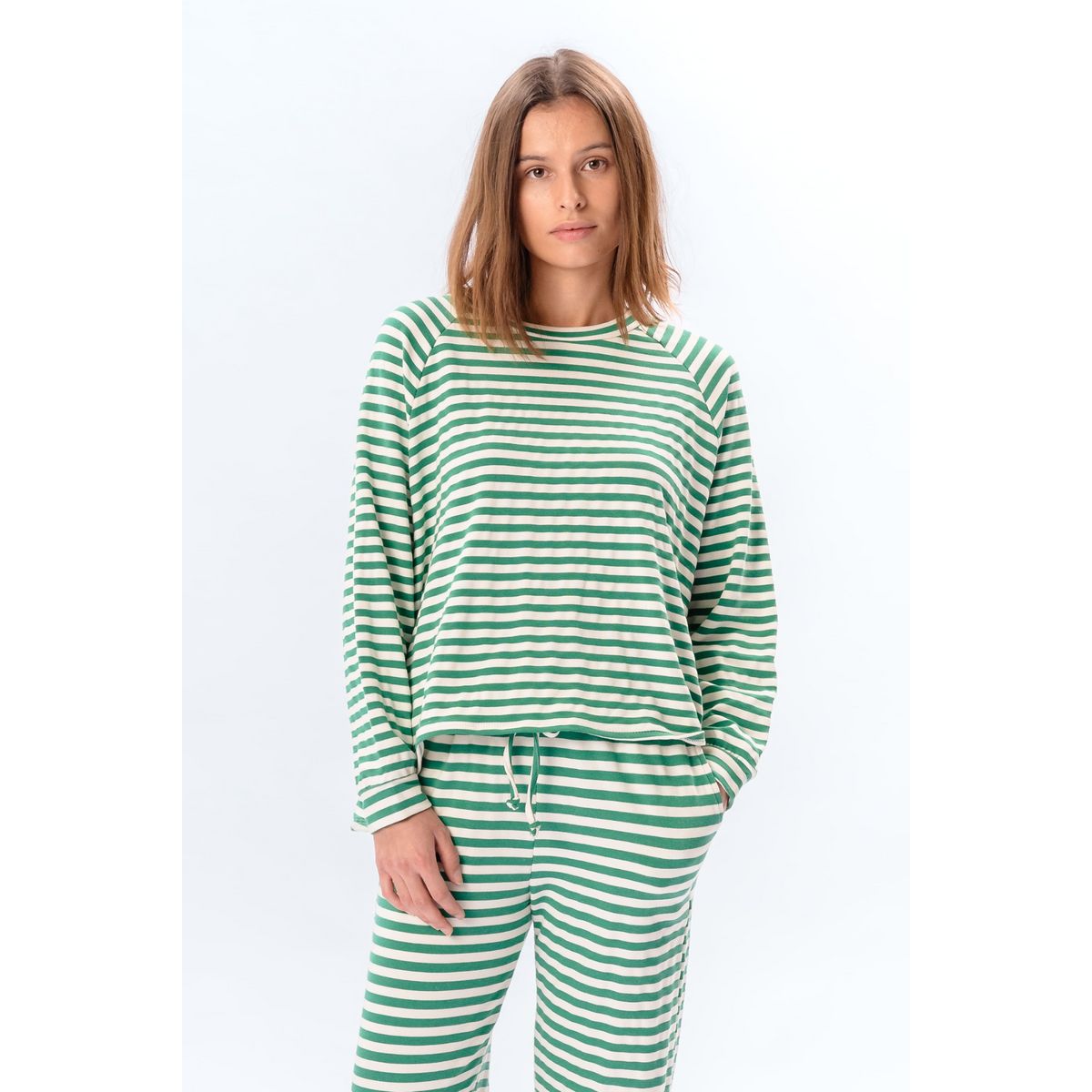 Gestreiftes Langarmshirt mit regulärer Passform