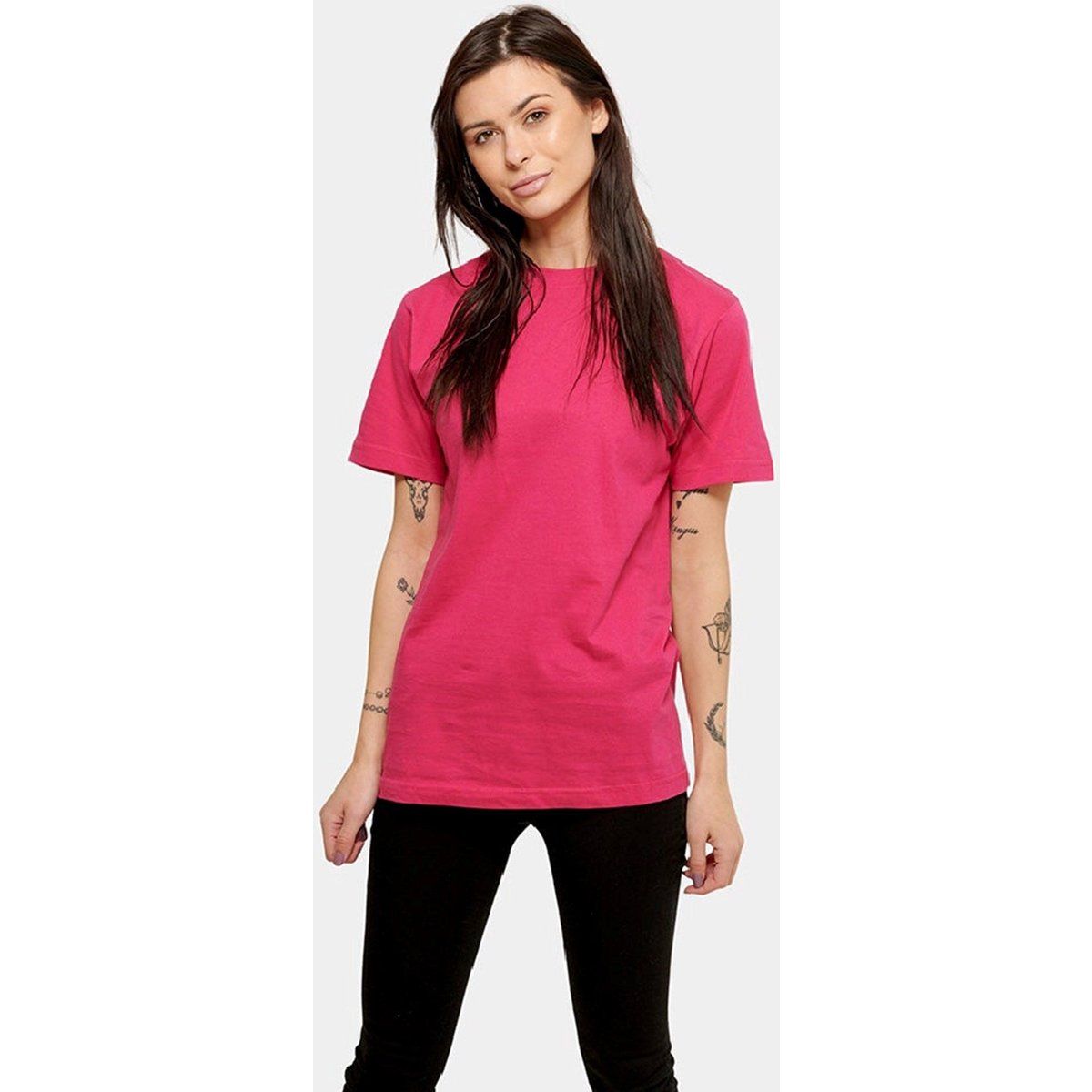 Übergroßes lässiges T-Shirt in Rosa