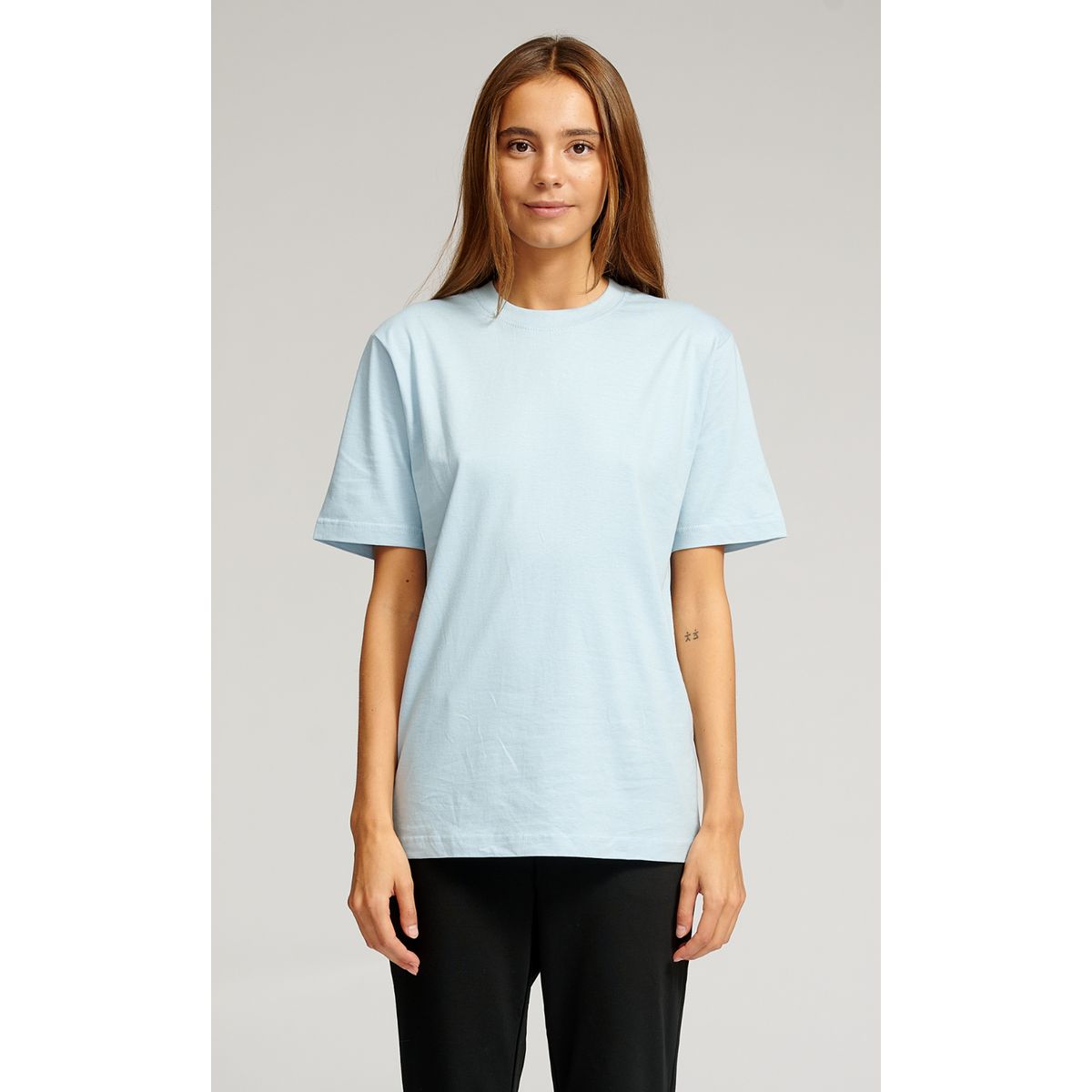 Übergroßes Basic T-Shirt in Hellblau