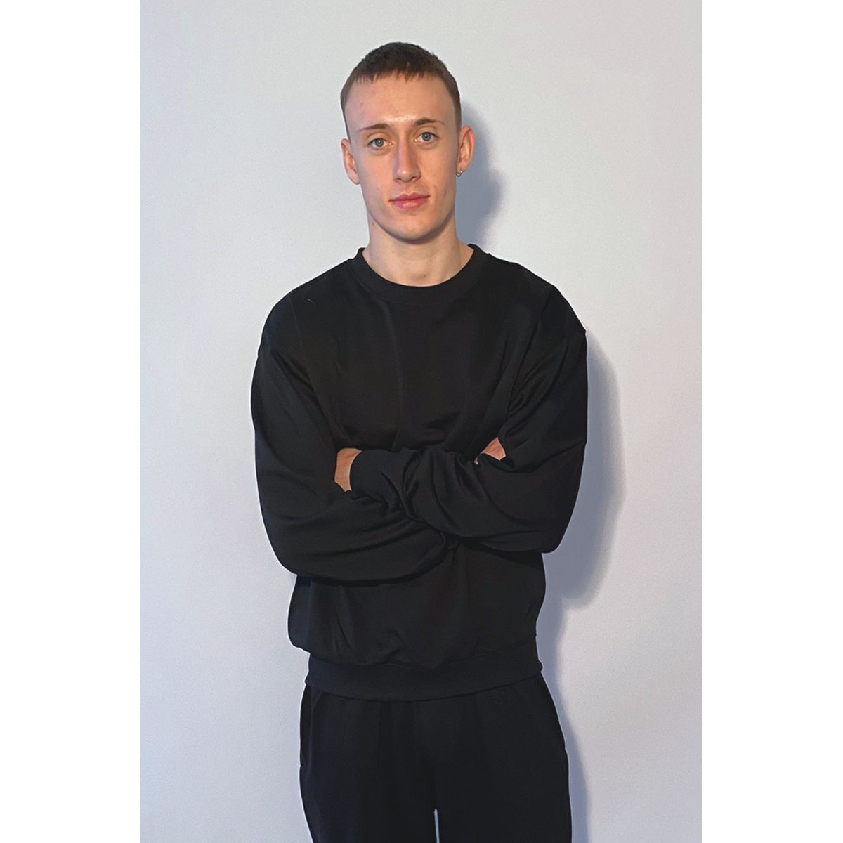 Baumwoll-Sweatshirt mit Rundhalsausschnitt, lockere Passform
