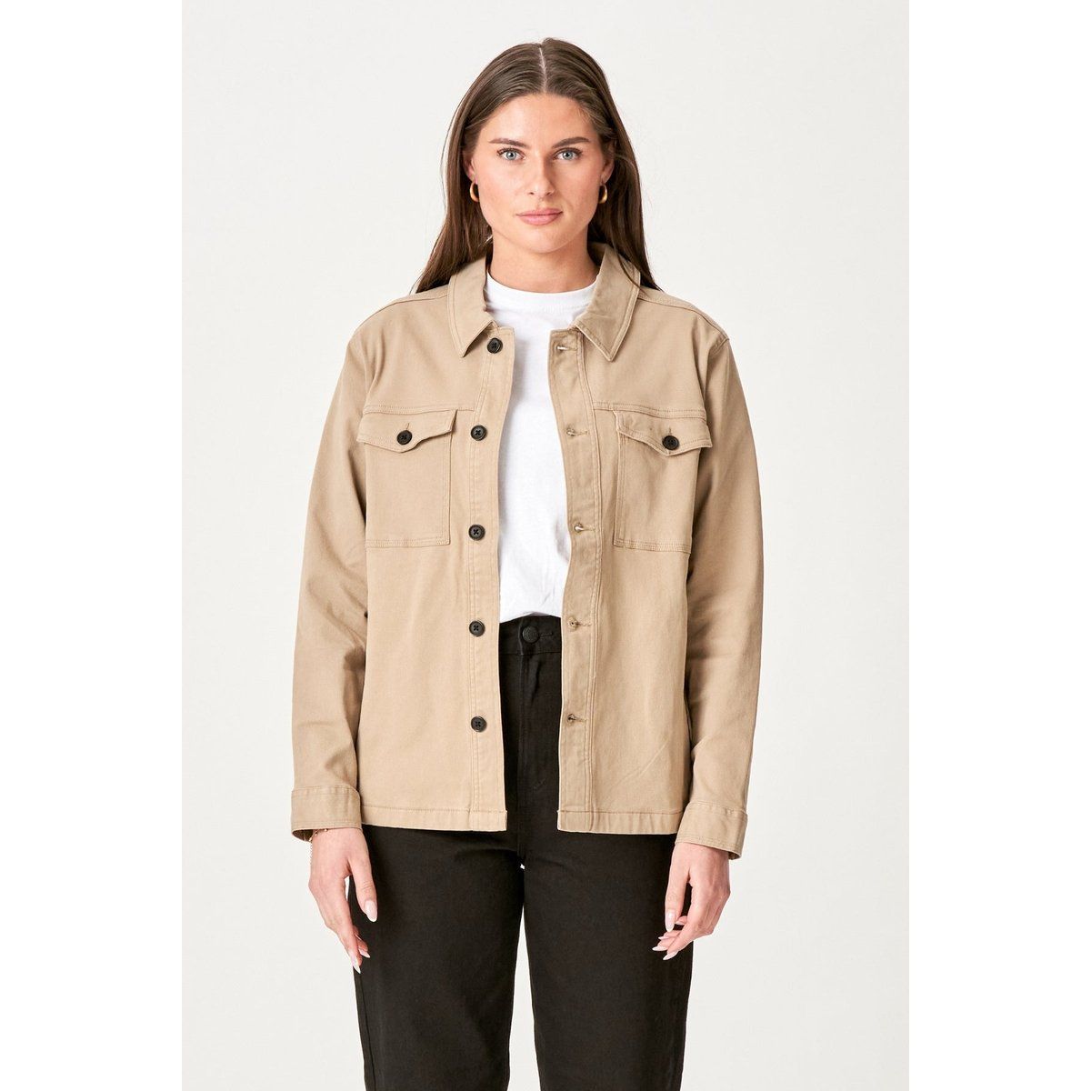 Twill-Overshirt Utility Jacke