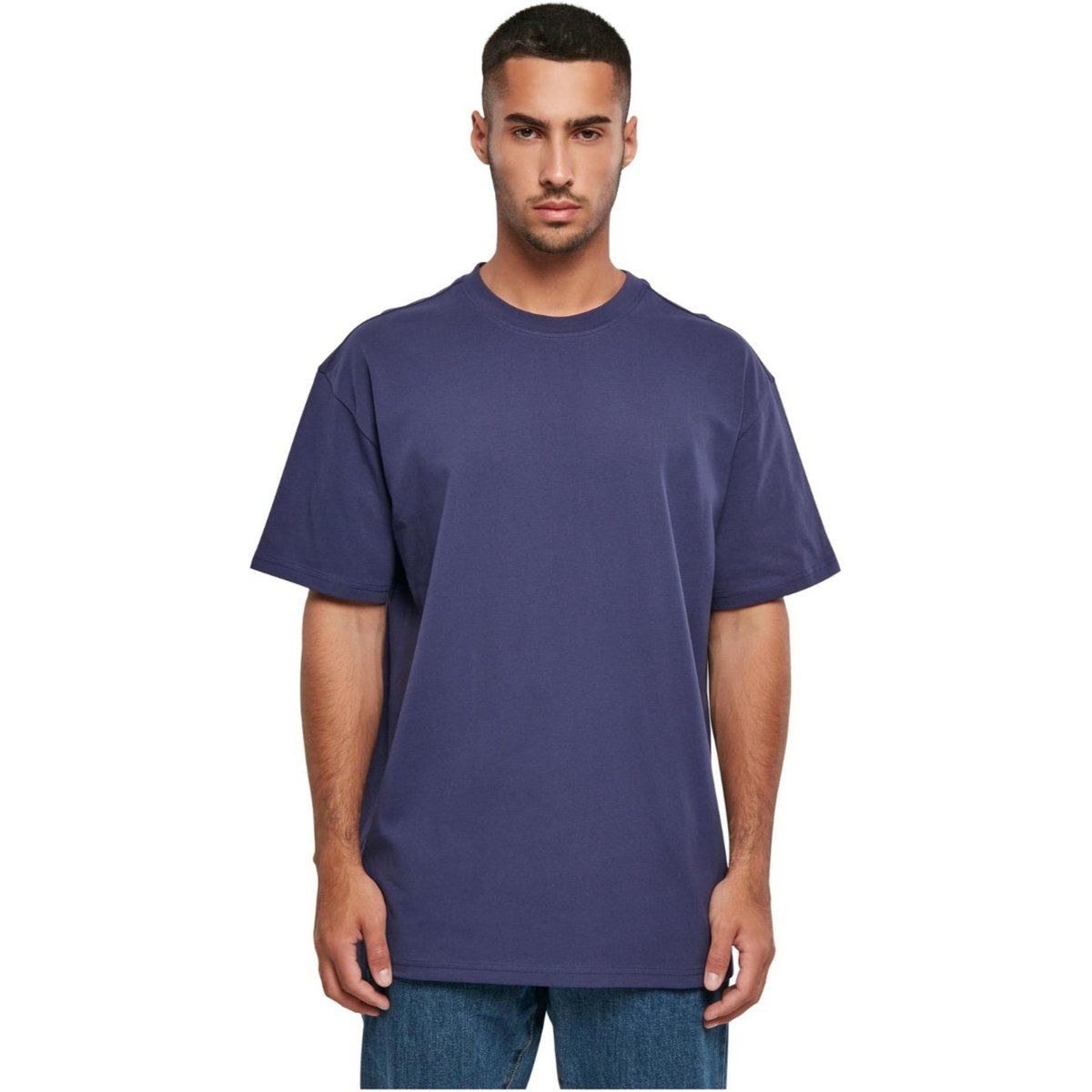 Herren Schweres Übergroßes Basic T-Shirt