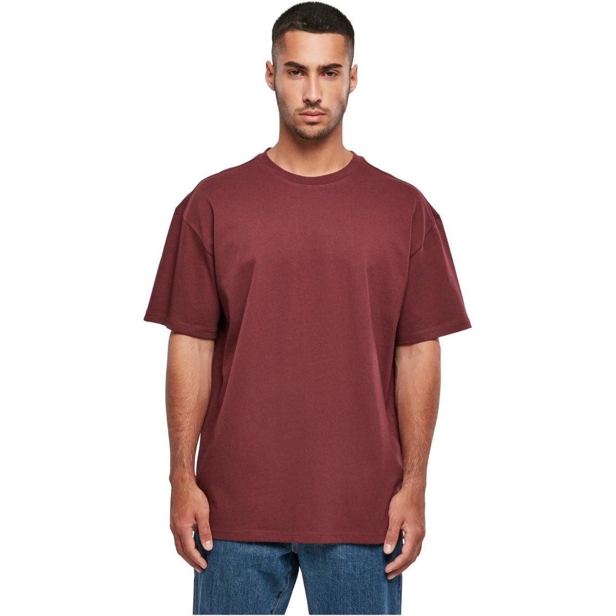Schweres, übergroßes T-Shirt in Kirschrot