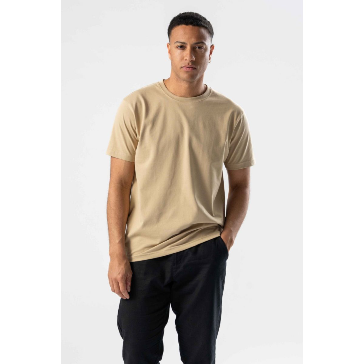 Herren T-Shirt Beige mit normaler Passform