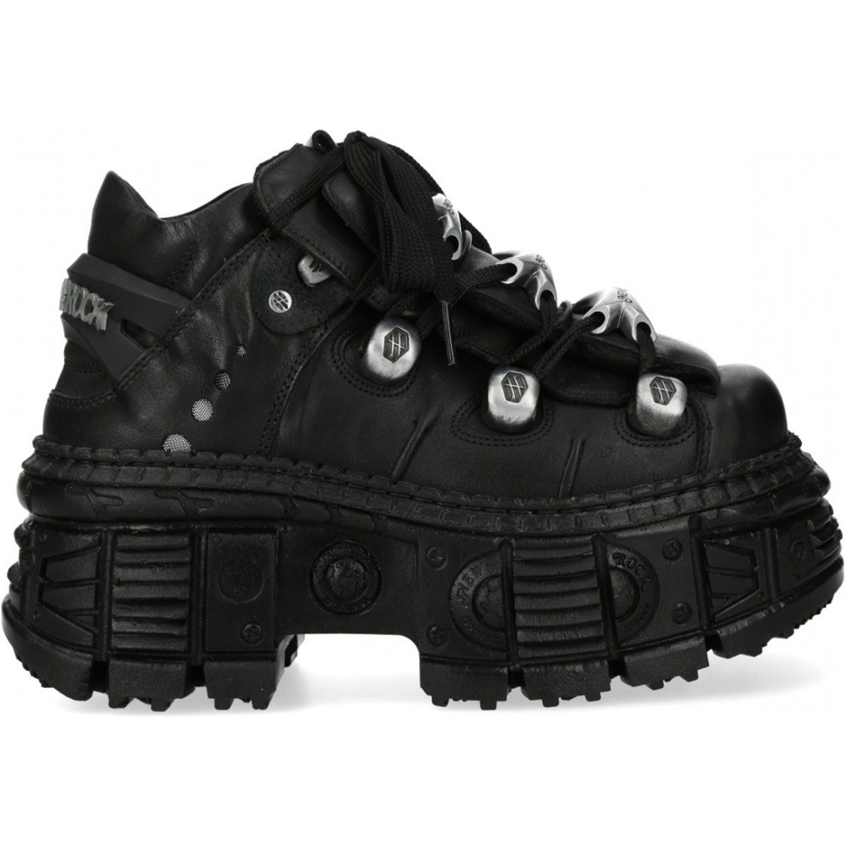 Klobige Gothic Leder Plateau-Stiefel