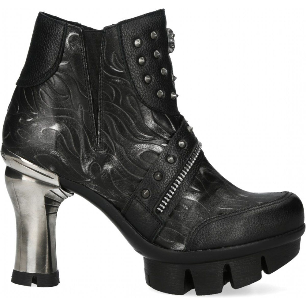 Futuristische Neo-Punk Leder Stiefeletten