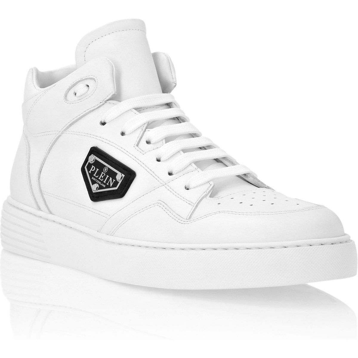 Leder Mid-Top Mode-Sneakers