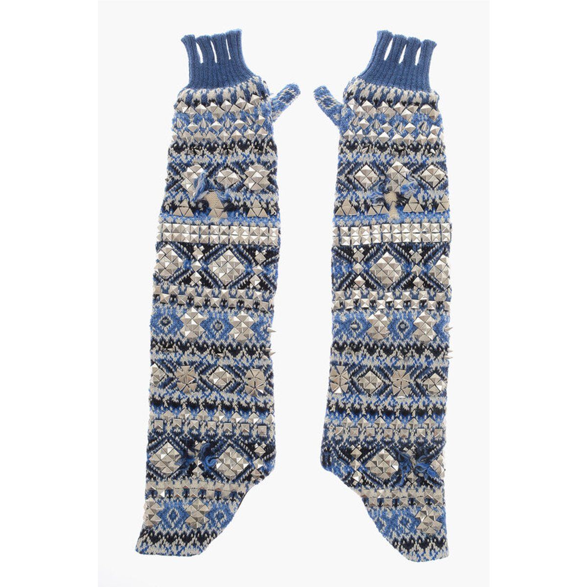 Mit Nieten besetzte Fair-Isle-Armstulpen