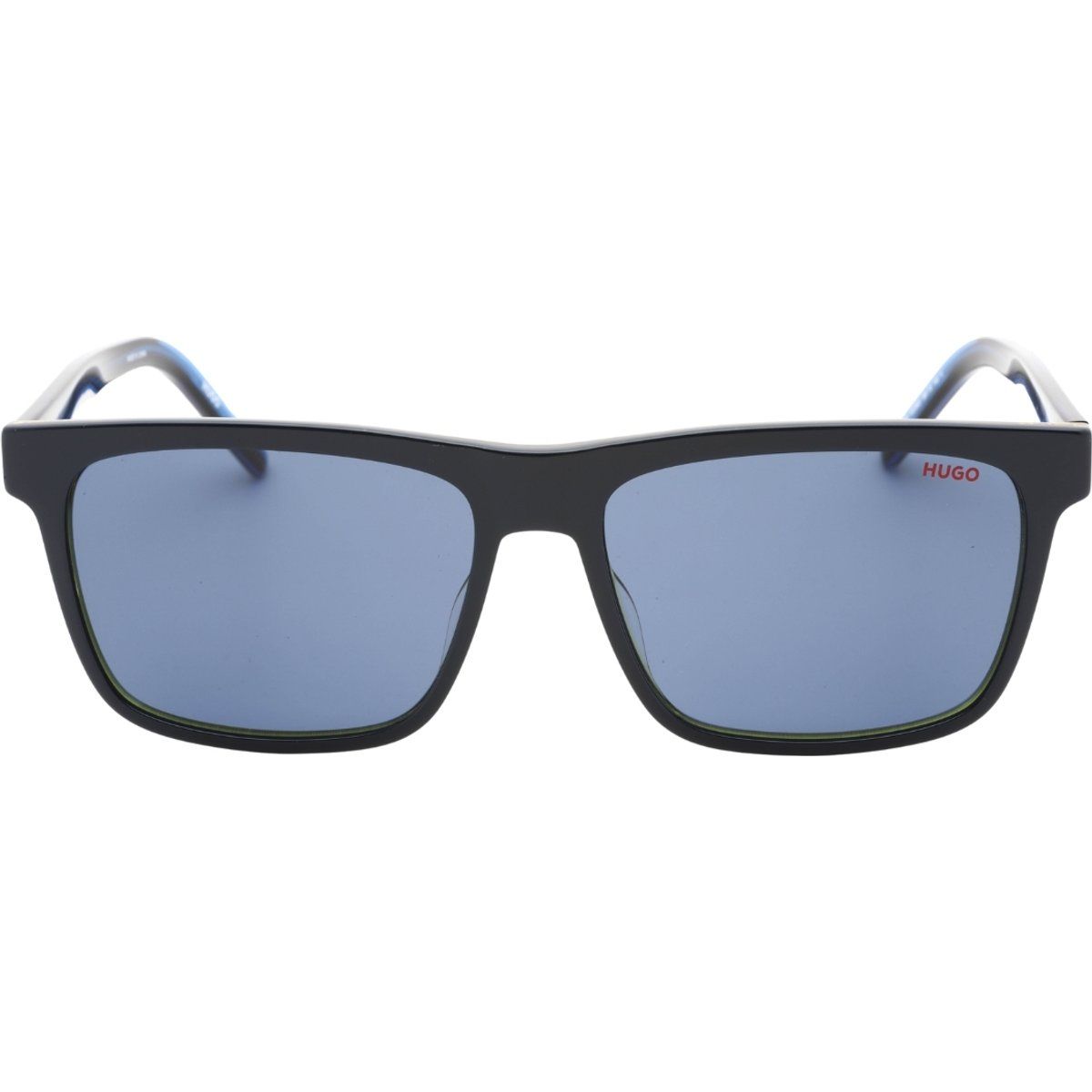 Rechteckige Sonnenbrille mit blauen Gläsern