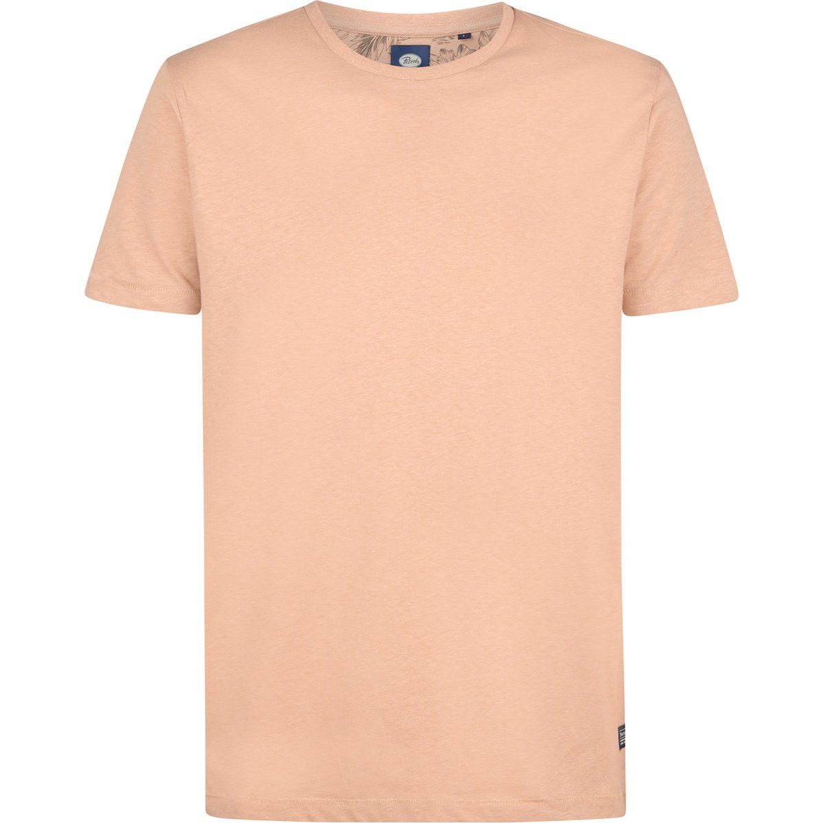 T-Shirt mit Leinenmischung und Rundhalsausschnitt