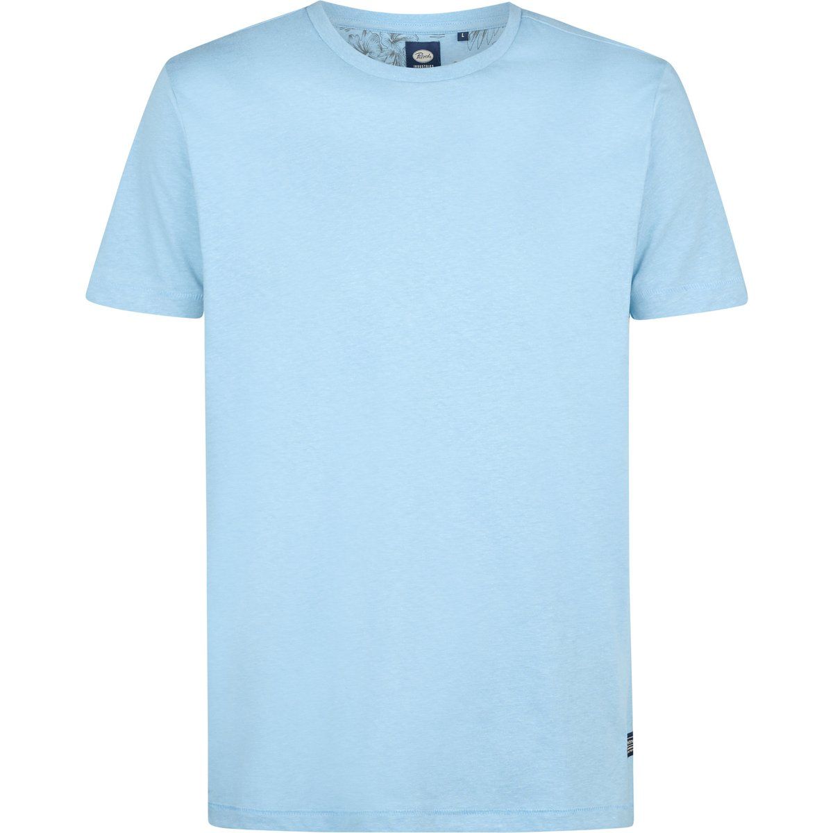 T-Shirt mit Leinenmischung und Rundhalsausschnitt
