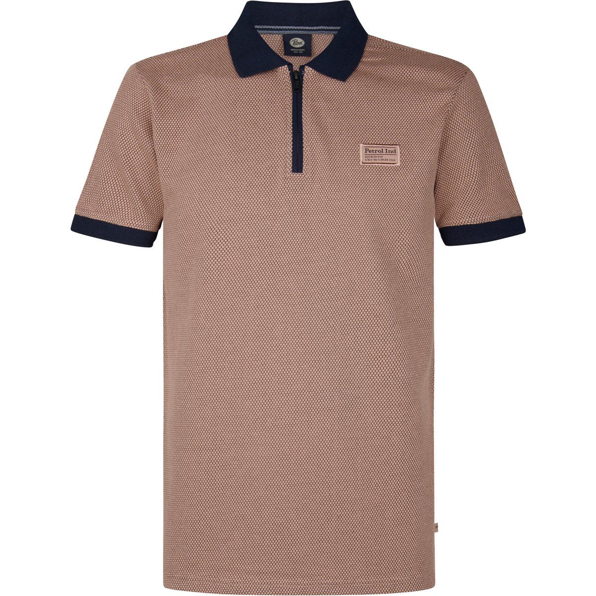 Herren-Polohemd mit Muster und Reißverschluss