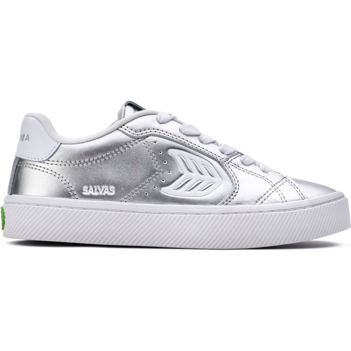 Metallic Leder Low-Top Skate Sneaker