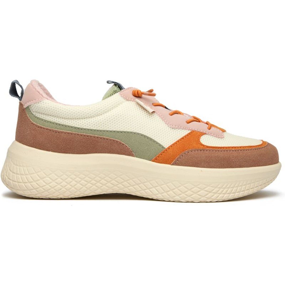 Mehrfarbige Schnür-Plateau-Sneakers