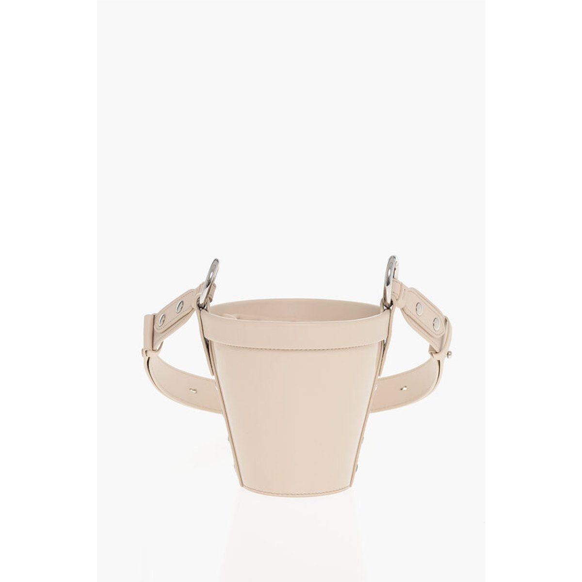 Skulpturale Bucket Bag aus Lackleder