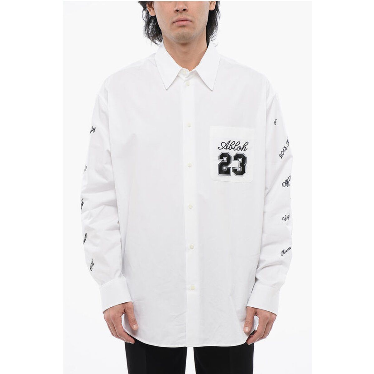 Oversize-Hemd mit Varsity-Grafik