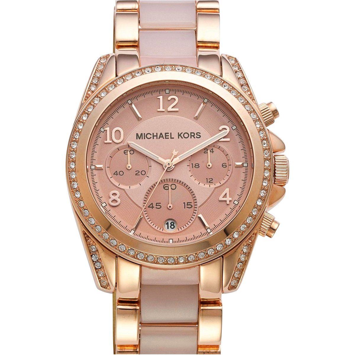 Roségoldene Chronograph Damenuhr