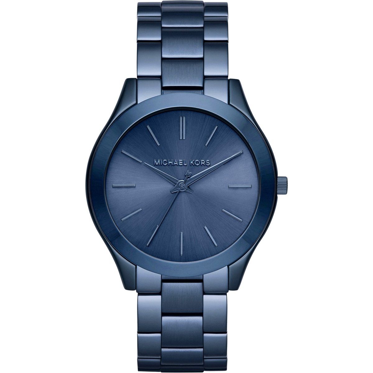 Minimalistische blaue Edelstahluhr
