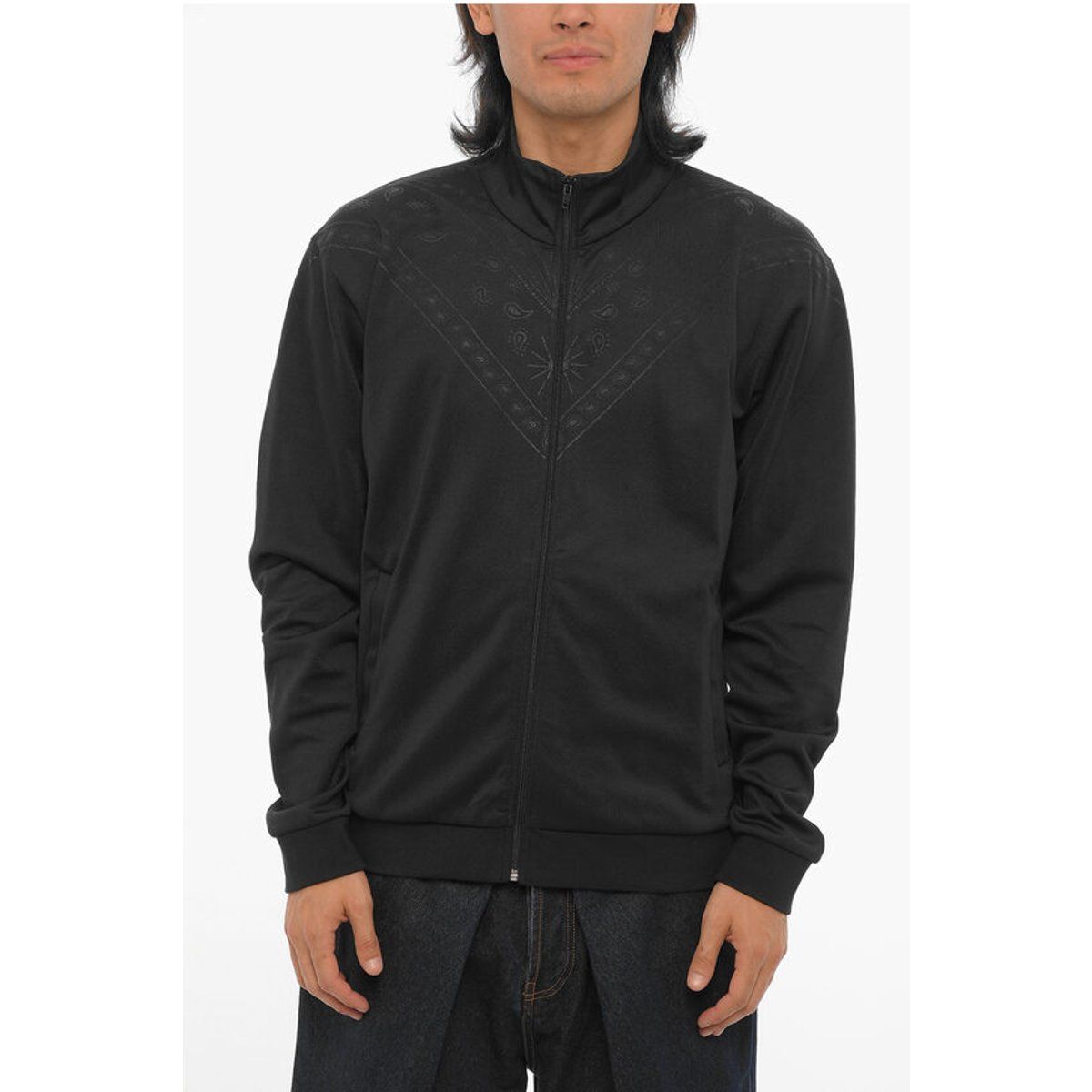 Einfarbiges Sweatshirt mit Bandana-Motiv
