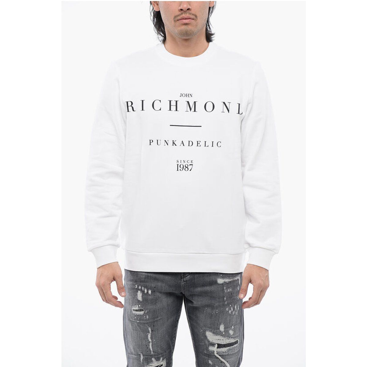Sweatshirt aus gebürsteter Baumwolle mit Logo-Print