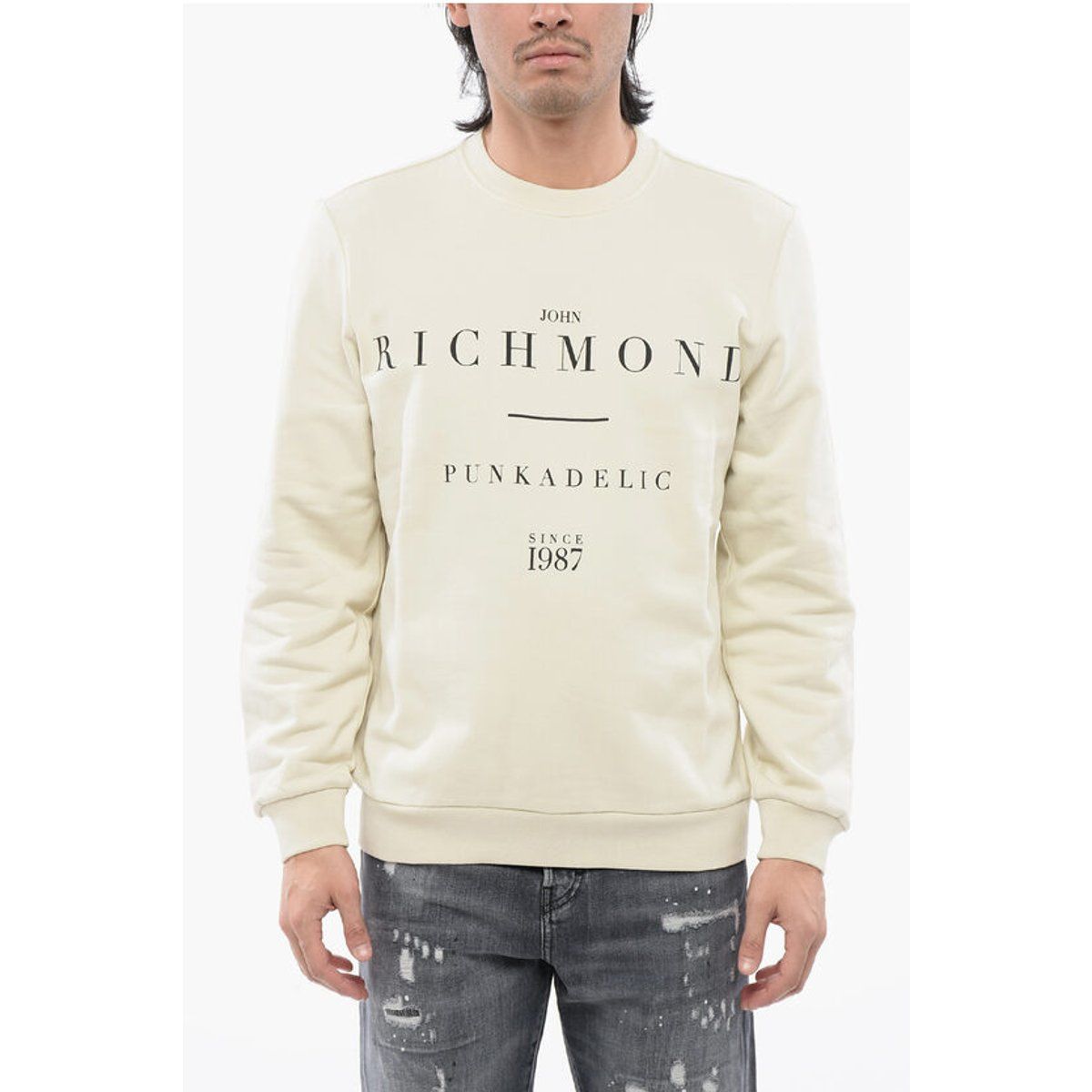 Baumwoll-Sweatshirt mit Rundhalsausschnitt und Grafikprint