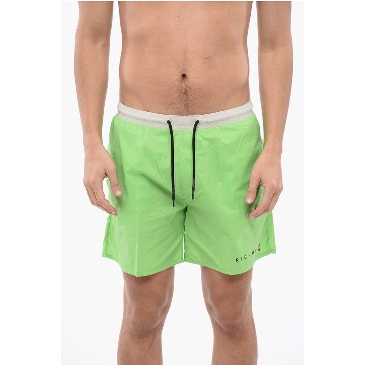 Grün-Weiß Zweifarbige Badeshorts
