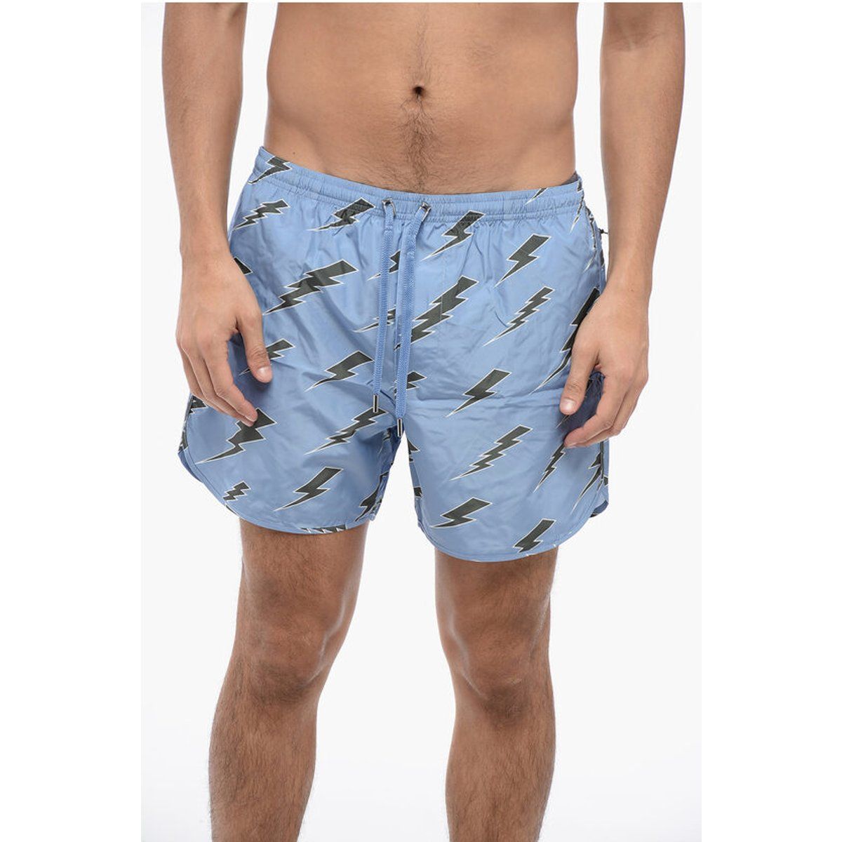 Badeshorts mit Blitzmuster