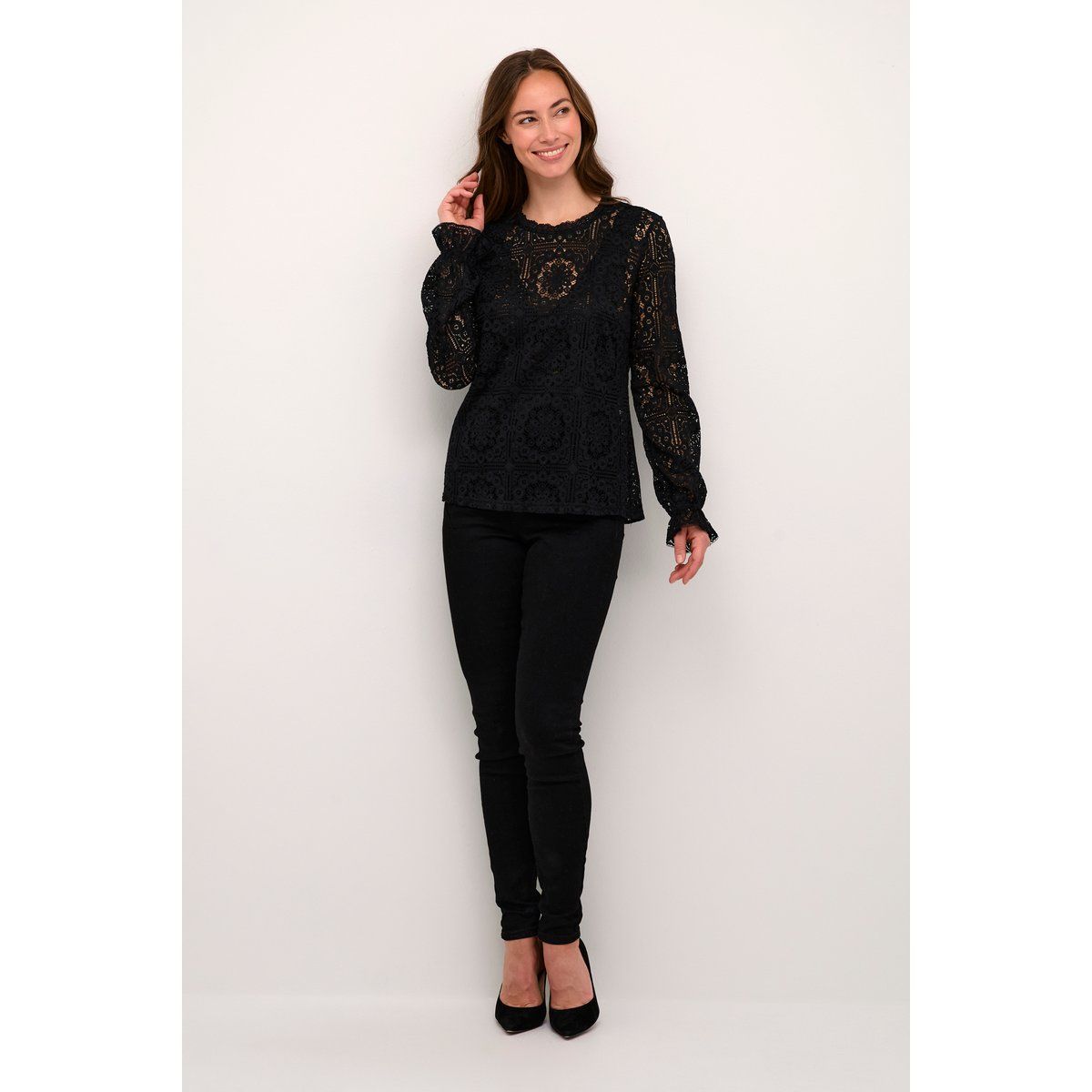 Langarm-Bluse black