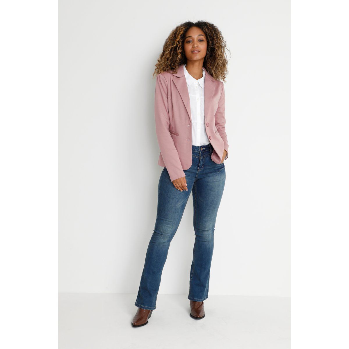 Roséfarbener Blazer mit regulärer Passform