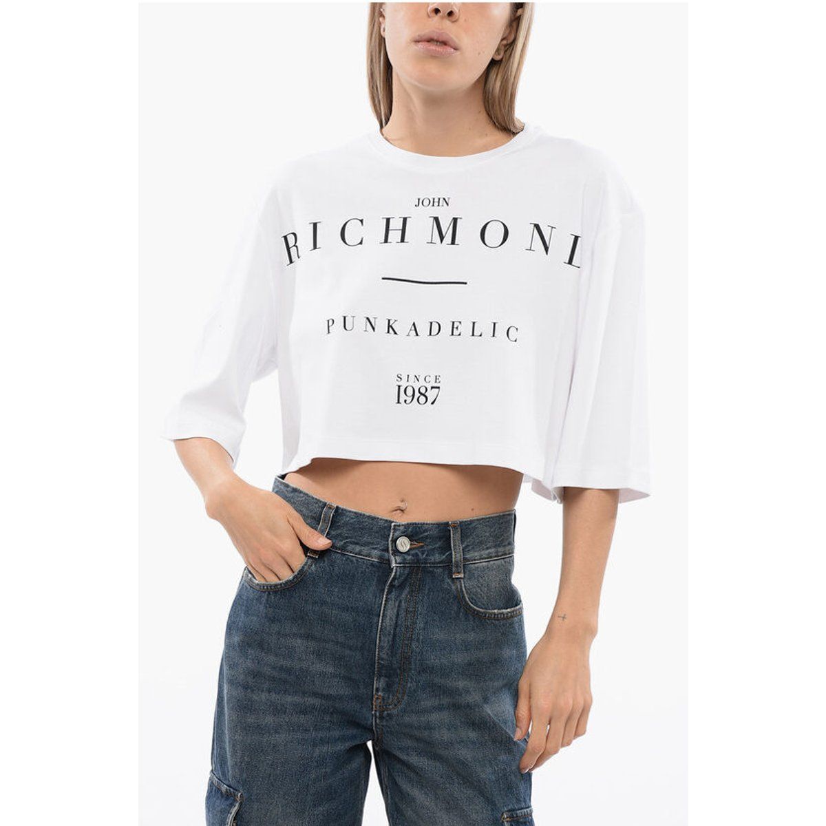 Oversized Crop Top mit Grafikprint