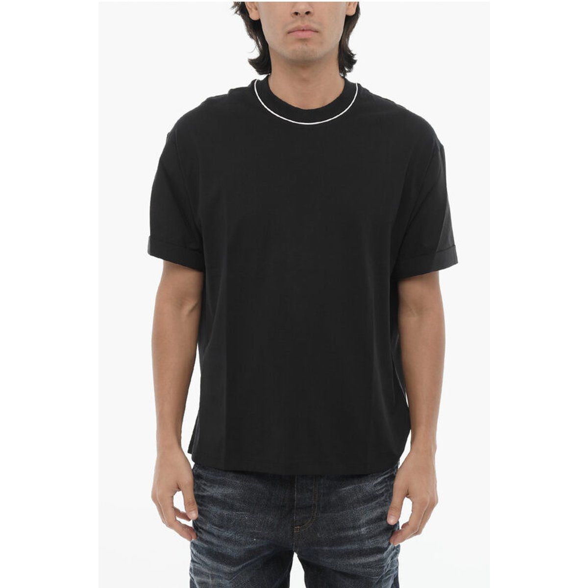 T-Shirt mit Rundhalsausschnitt und Easy Fit Passform