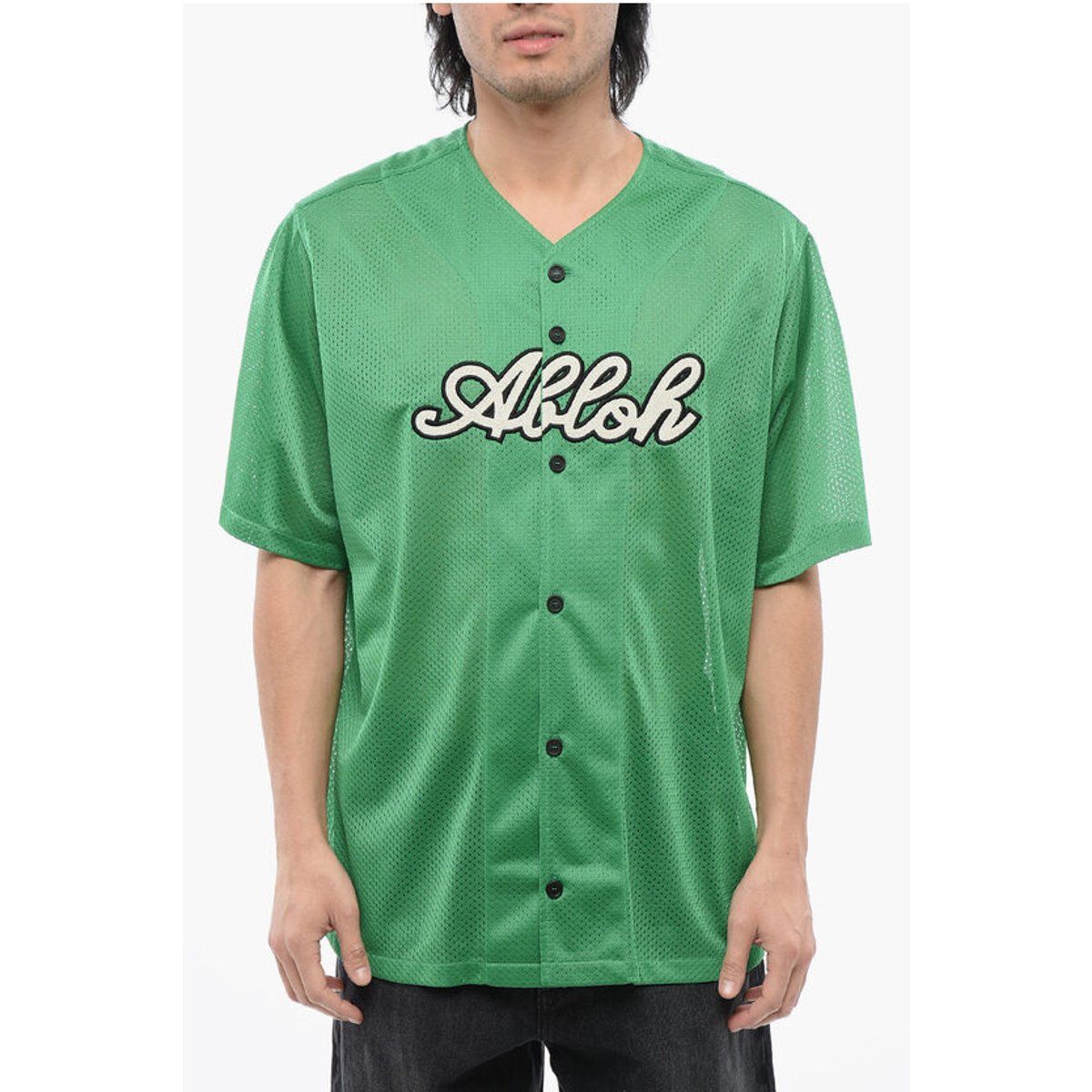 Besticktes Mesh-Baseballtrikot