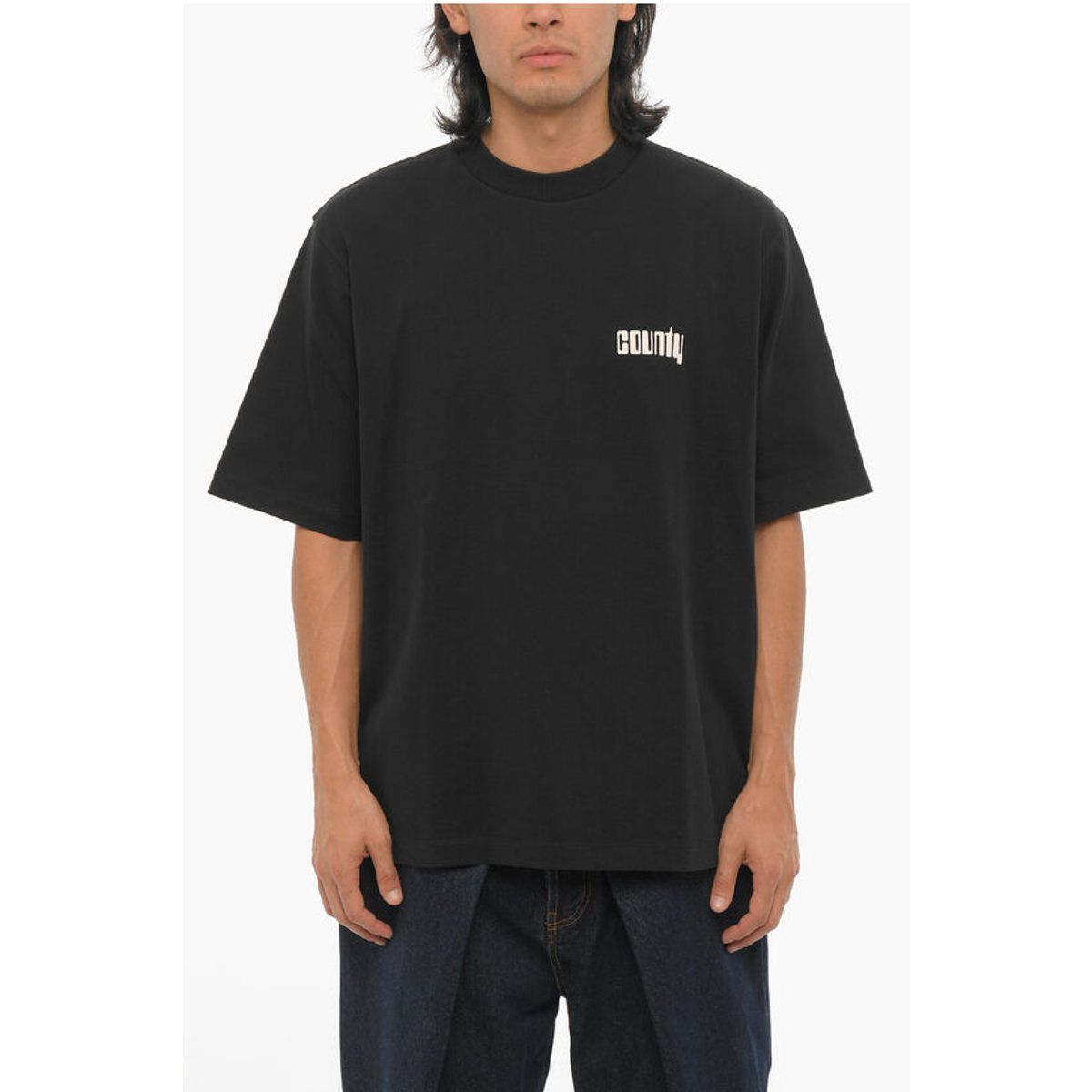 Minimalistisches Baumwoll-T-Shirt mit Grafikdruck
