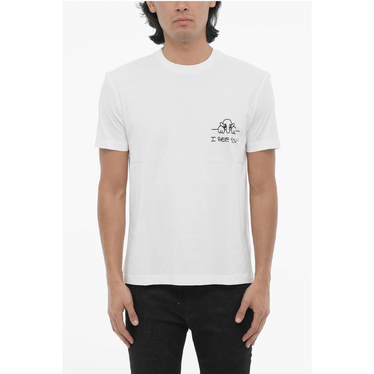Cartoon-Print Slim Fit T-Shirt