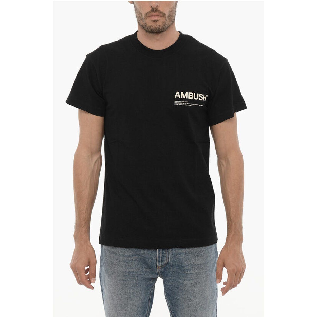 Minimalistisches Baumwolljersey-T-Shirt mit Aufdruck