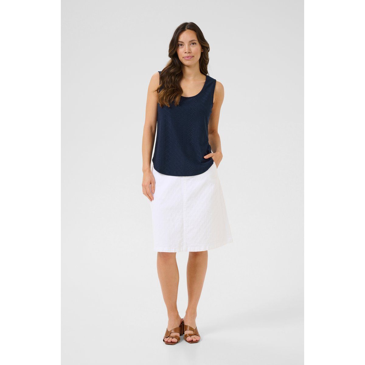 Jersey-Top mit lockerer Passform navy