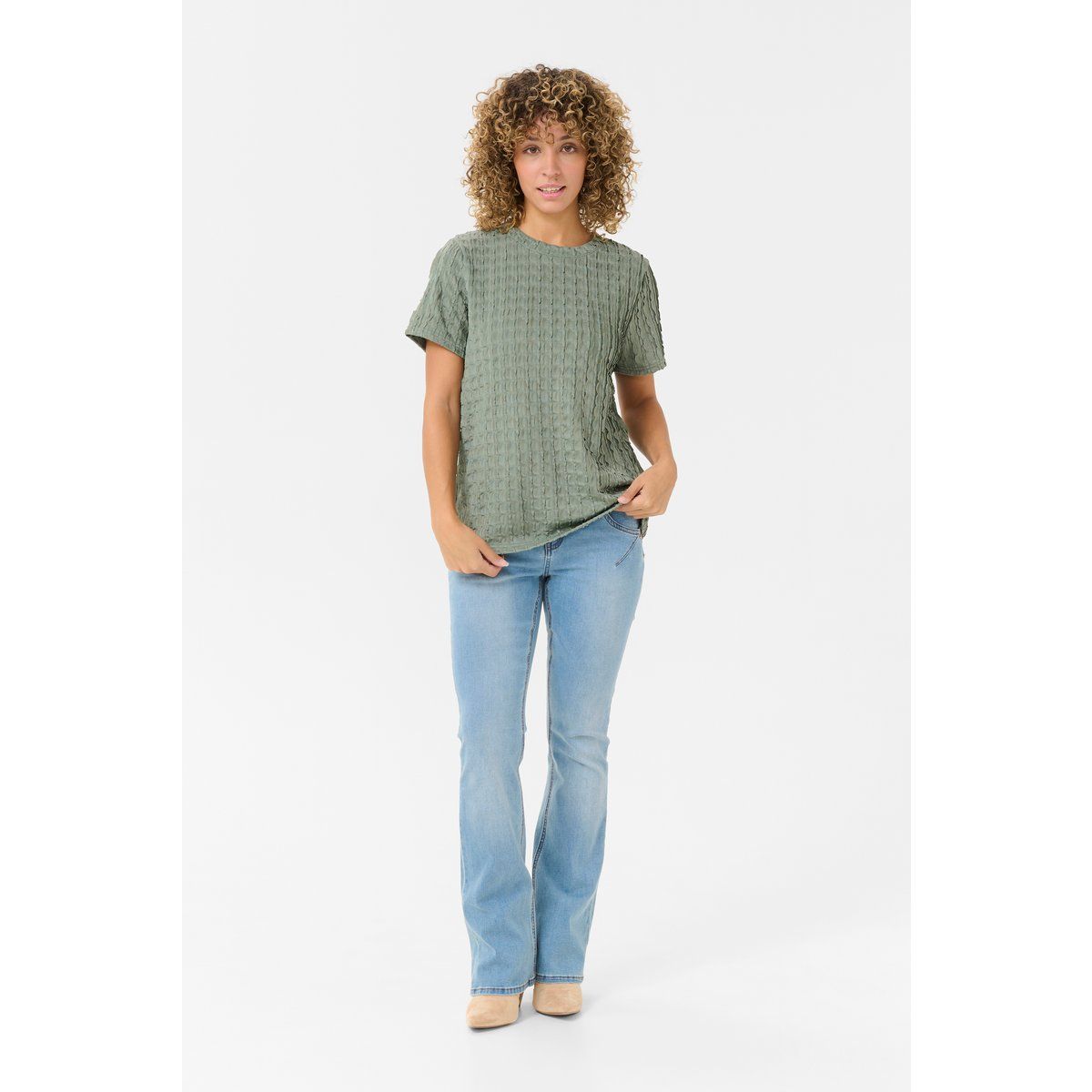 Kurzarmshirt mit Textur