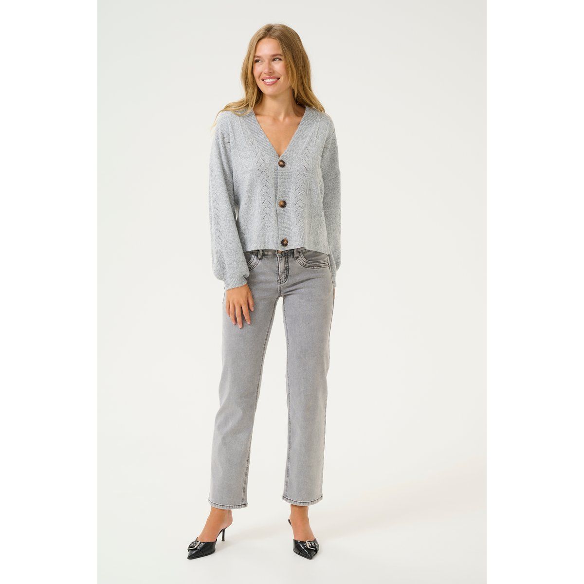 Strickjacke Straight fit light grey